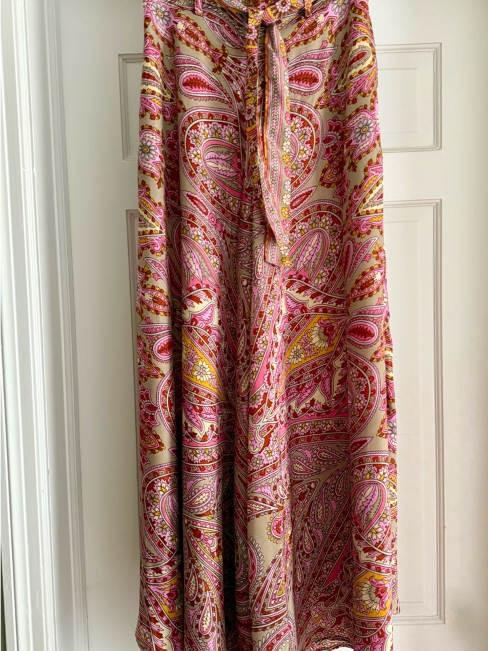 Women's Pink Paisley Palazzo Pants